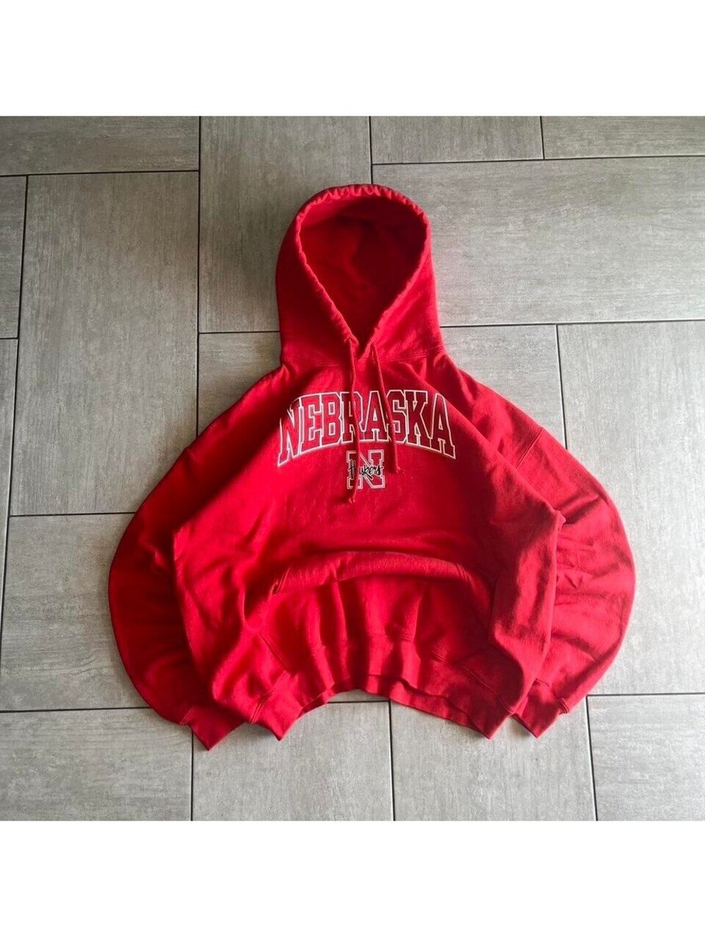 Gildan Nebraska Cornhuskers Hoodie Red Pullover Sweatshirt Mens XL 24x26